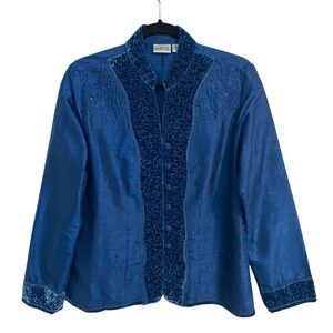 Chico's - Silk & velvet Embroidered/beaded Dress Jacket - 1 (14-16)